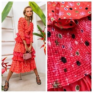 CeliaB Red Sequin Maxi Dress